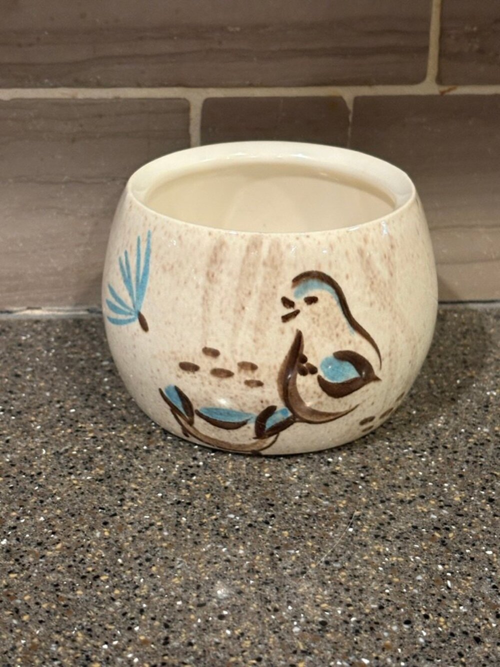Vtg Red Wing Bob White sugar bowl base MCM